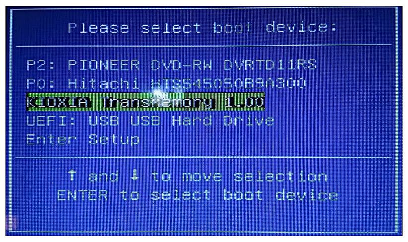 boot usb kioxia