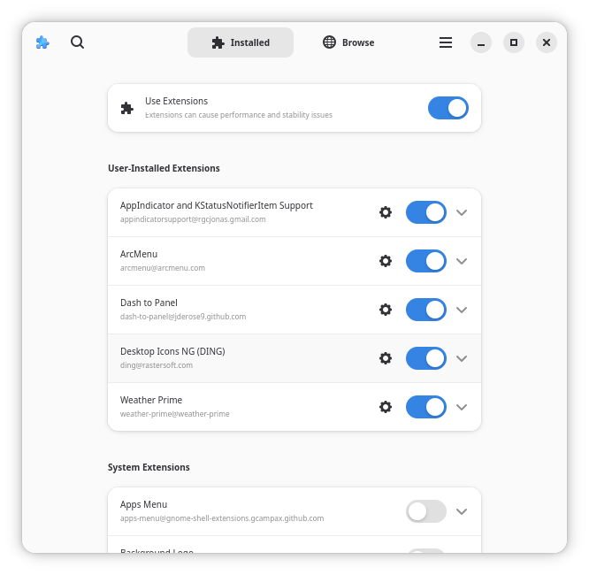 Extension Manager