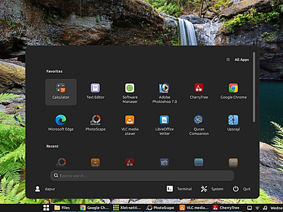 linux mint menueleven