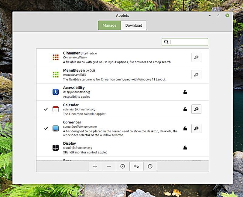 applets linux mint