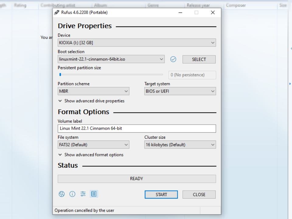 Rufus Linux Mint