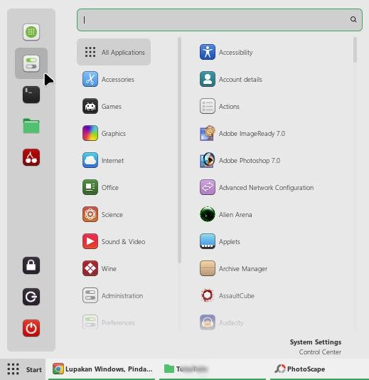 system setting linux mint