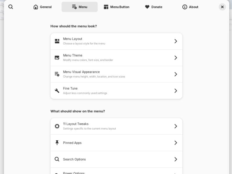 arc menu