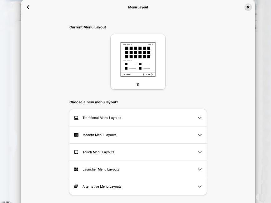 menu layout